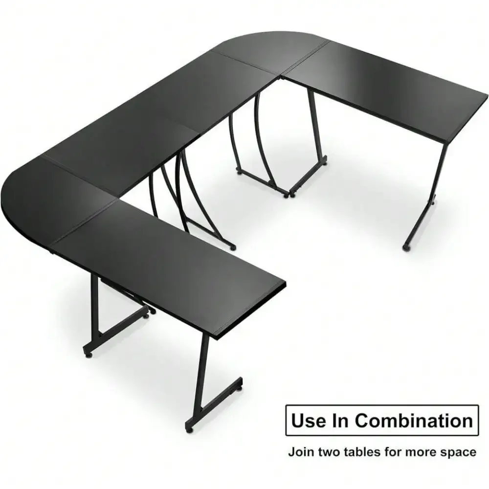 L-Shape 58.1in Corner Computer Desk Home Office PC Laptop Table Multipurpose Gaming Workstation