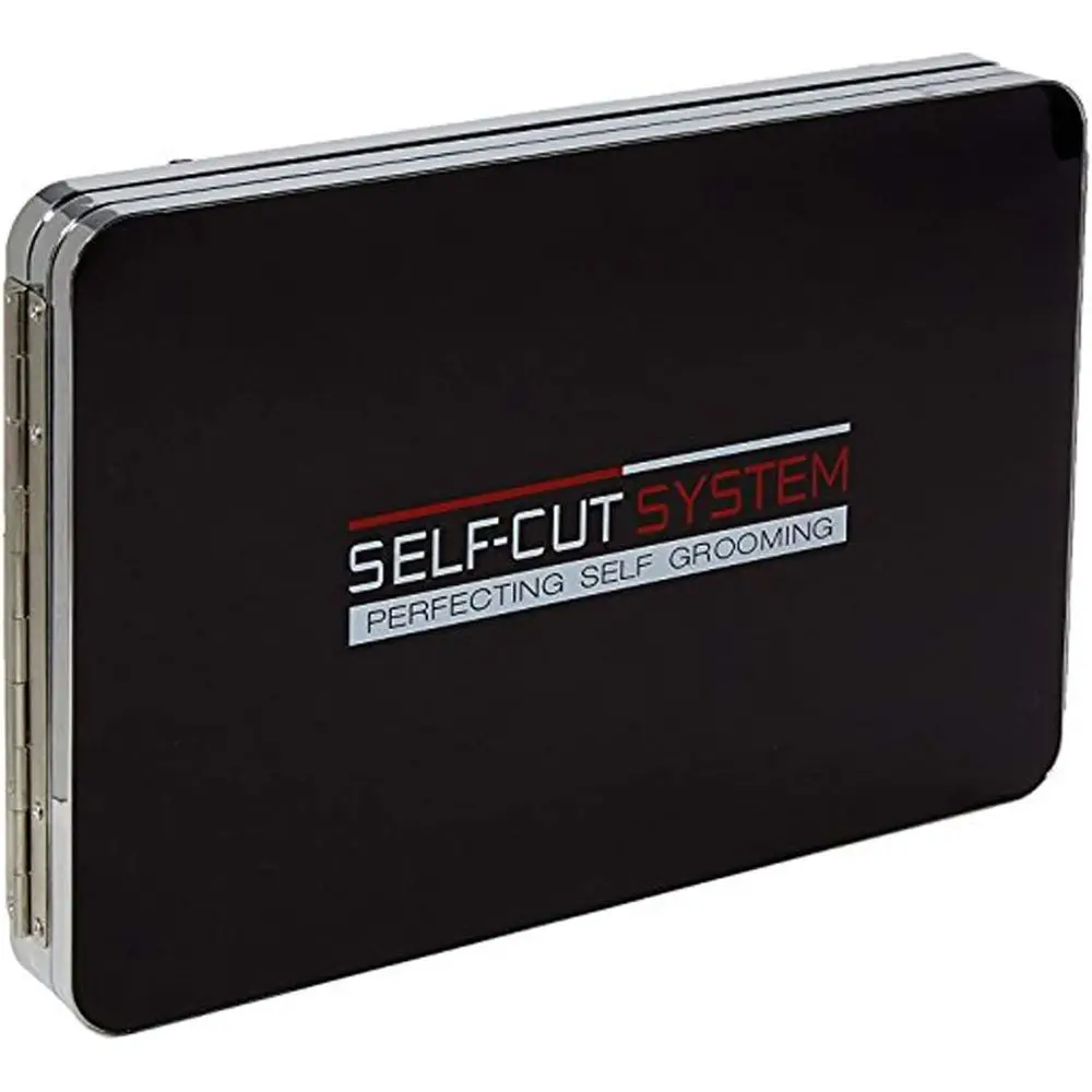 Miroir 3 voies réglable pour coupes de cheveux DIY, miroir à trois volets avec crochets en hauteur, 360 °   Voir, application d'apprentissage gratuite incluse (Lambo noir)