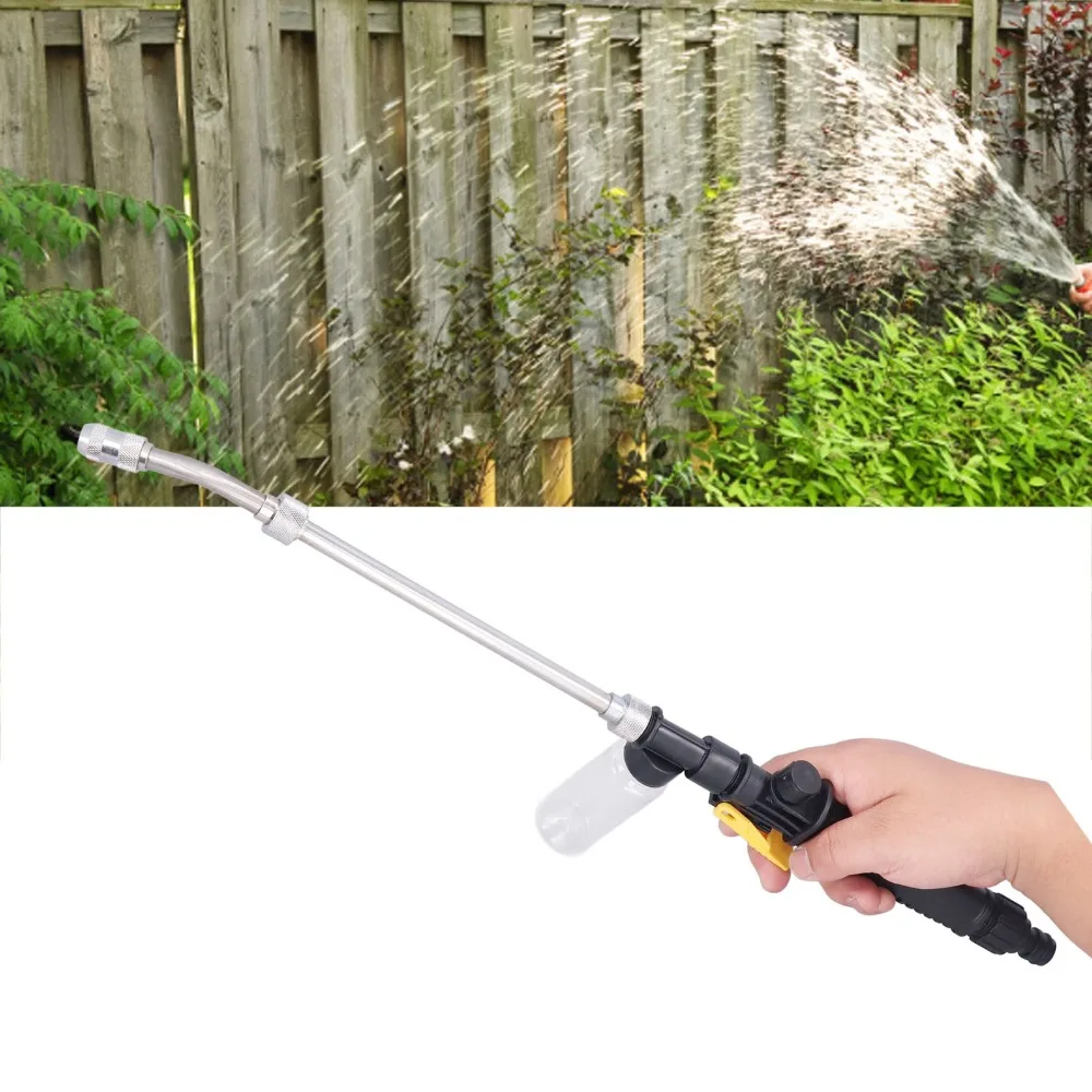 Plastic,stainless Steel Jet Washer Black Detachable Jet Nozzle Washer with Foam Bottle Adjustable Watering Sprayer