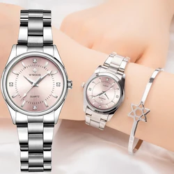 WWOOR New Exquisite Minimalist Women Watch Luxury Fashion Stain Steel Diamond Ladies Waterproof Quartz Wristwatch Female Clock