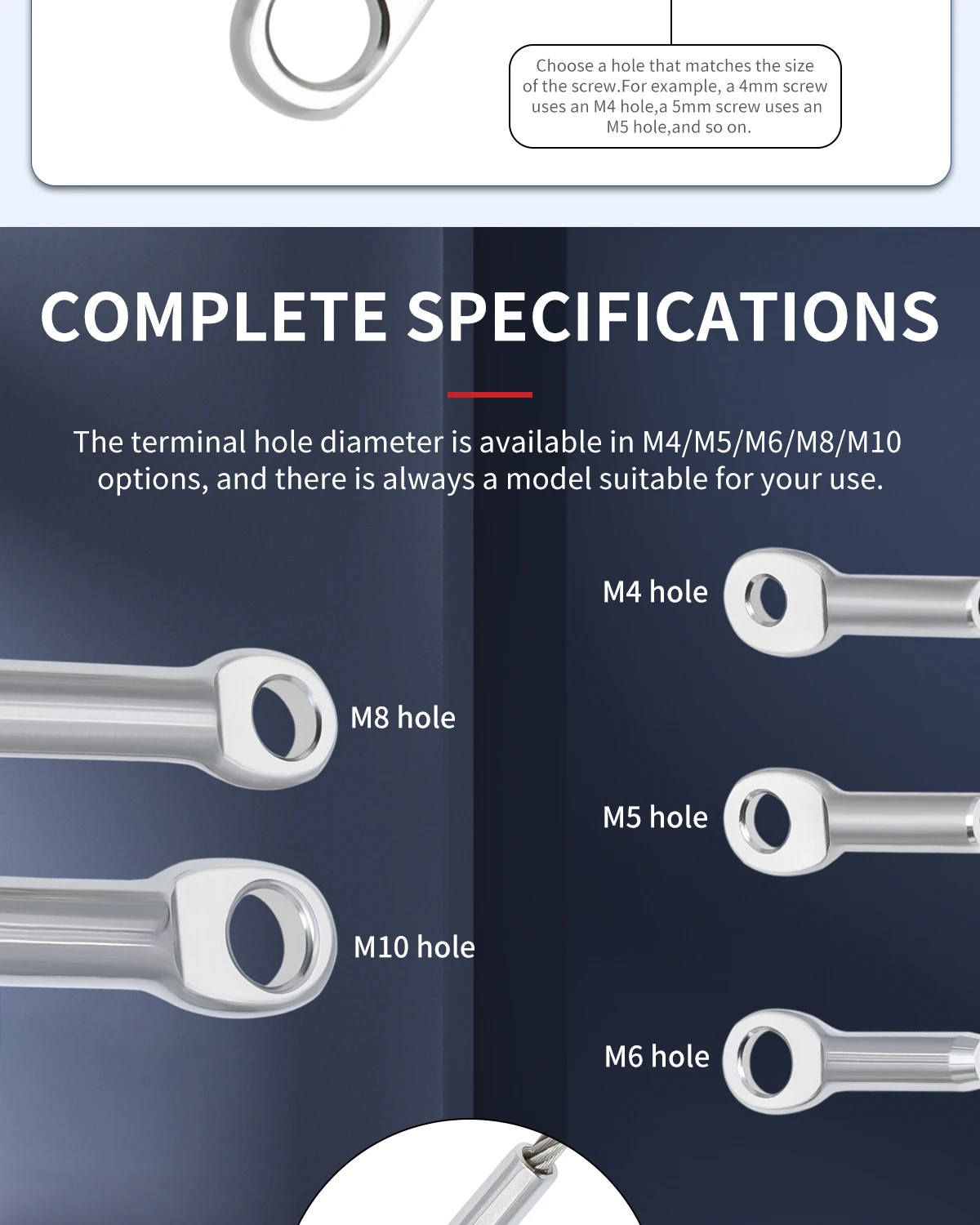 1,5-6mm 304 Edelstahl Ösen-Klemmclip, Drahtseil-Verbindungsclip, M4/M5/M6/M8/M10 Klemmterminal – Detail 5