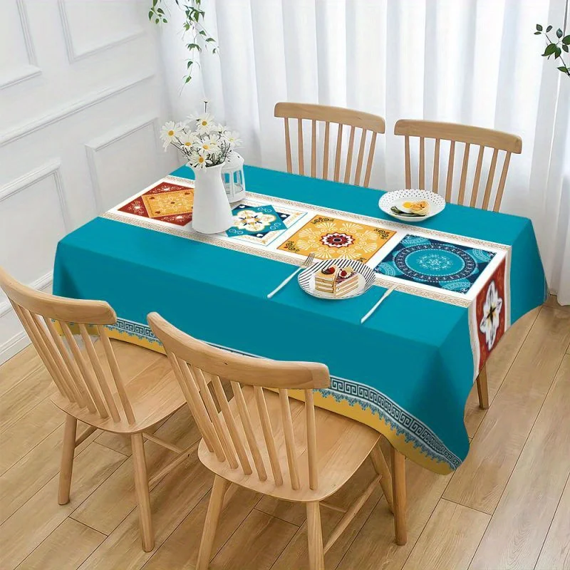 JIT + 1pc polyester tablecloth, simple style tablecloth, suitable for both indoor and outdoor use, suitable for picnicszyc