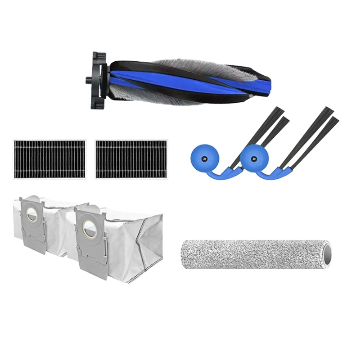 Accessoires DT34 pour aspirateur Ecovacs T90 PRO, comprenant brosse principale, brosse latérale, filtre, rouleau, sac à poussièr