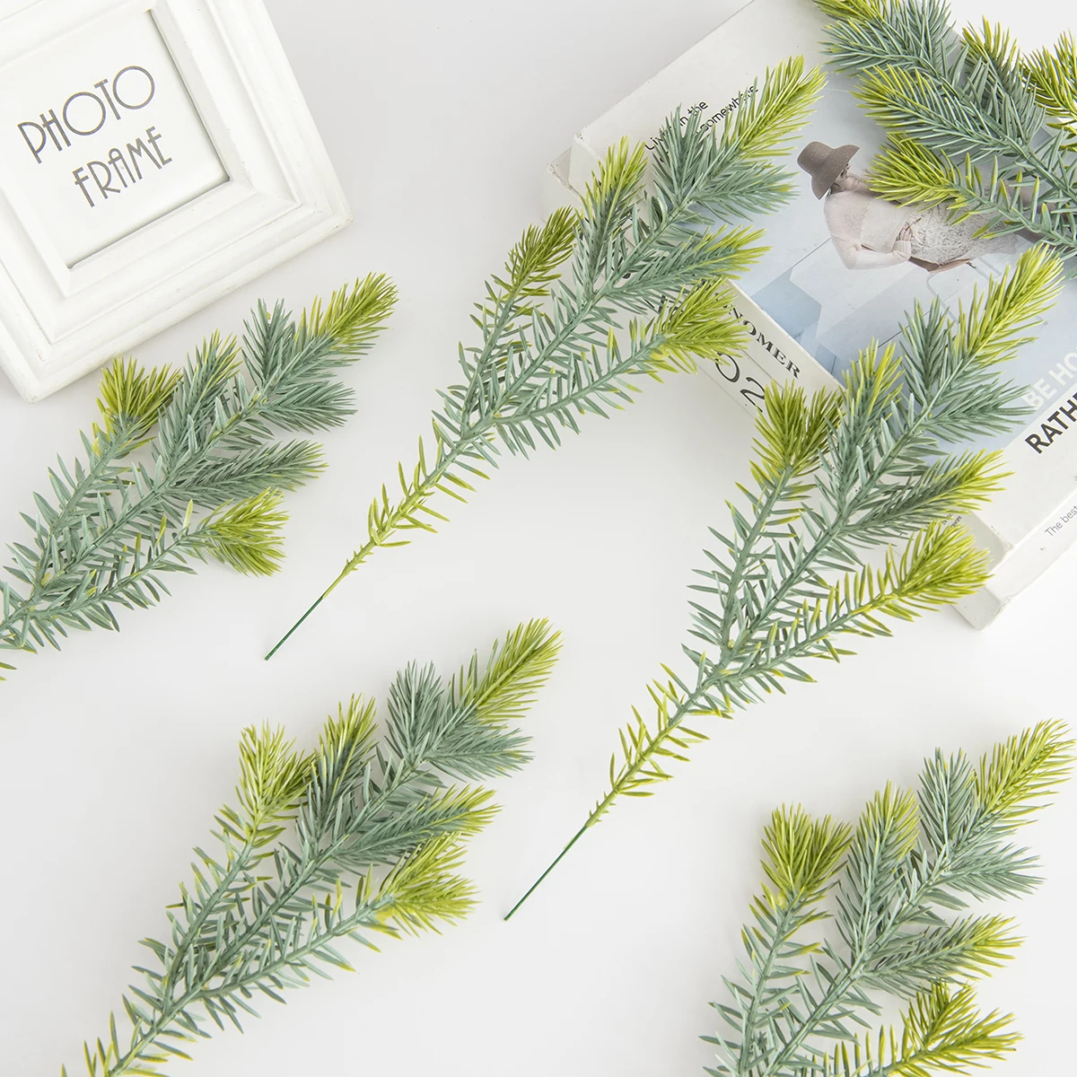 

5pcs/10pcs plastics Pine needle Christmas tree festival party Decor Home courtyard accessory Diy scrapbook box Artificial plant