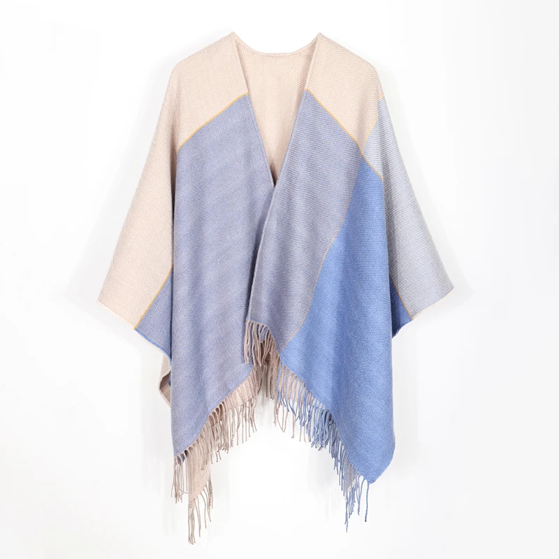 Poncho de Cachemira a la moda para Mujer, Bufanda lisa de invierno, chal, Pashmina, Sjaal, novedad de 2021