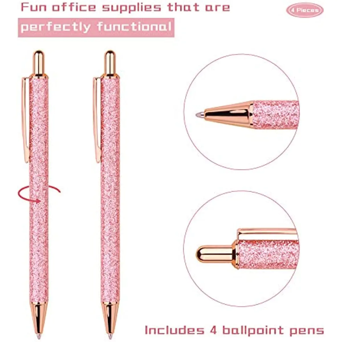 Multi-color Sequin Metal Press Ballpoint Pens Cute Signature Pens Korean Stationery Gift Pens Office School Supplies Promotions