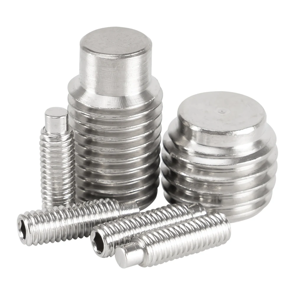 Sekrup Set Soket Heksagonal Ujung Cembung M2.5 M3 M4 M5 M6 M8 M10 M12 M16 304 Sekrup Tanpa Kepala Baja Tahan Karat untuk Kunci Pas Allen