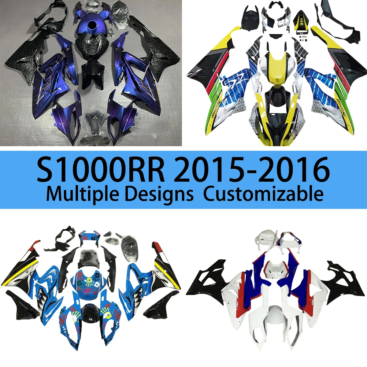 For BMW S1000RR 2015 2016 Injection Fairing Kit S 1000RR 15 16 Motorcycle ABS Cowling Aftermarket Fairings Carbon Fibre