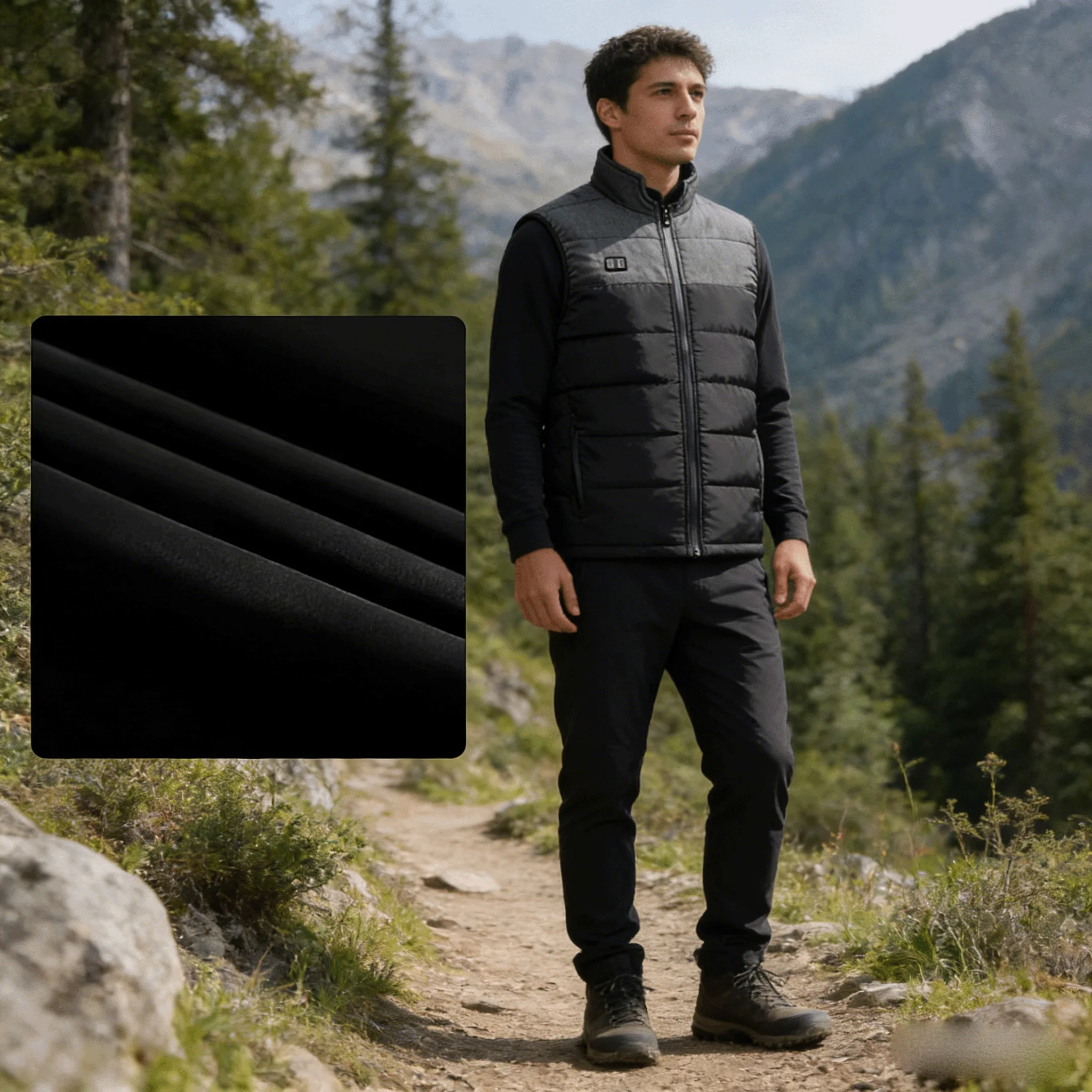 

Smart USB Heated Vest – Stand Collar Couple Set with Color-Block Design, Rechargeable Thermal Clothing for Winter Warmth