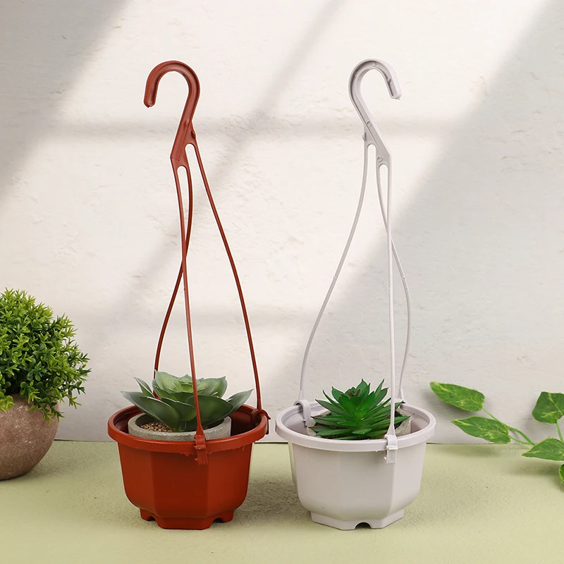 1Pc Hanging Mini Octagonal Flowerpot Plastic Flower Pot Orchid Hanging Pot For Balcony Garden Planting Supplies-New
