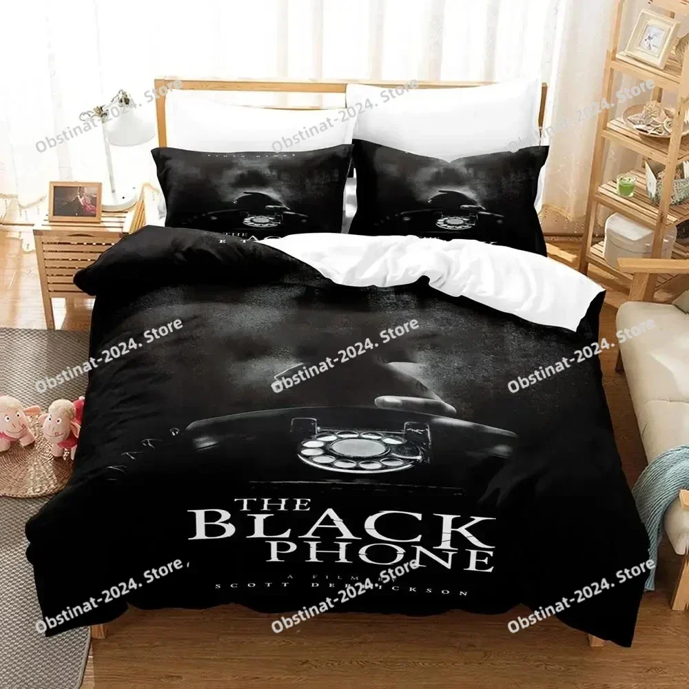 Horror Movie Black Phone 3D Print Comforter Bedding Set,Duvet Cover Bed Set Quilt Cover Pillowcase,King Queen Size Bedding Set