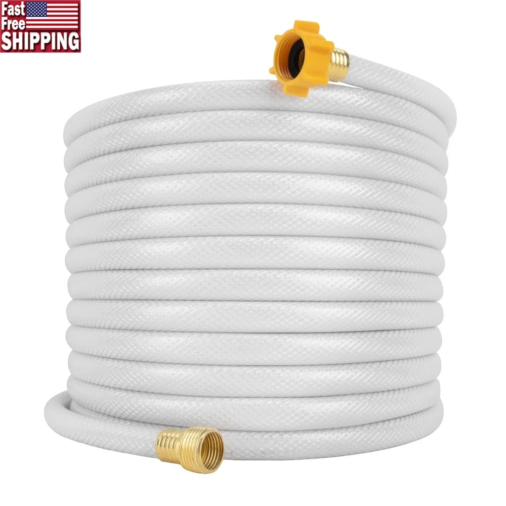 

50ft RV Drinking Water Hose PVC Kink-Resistant Lead-Free Potable Water Hose Camping Boating Gardening Car Washing Lawn Care