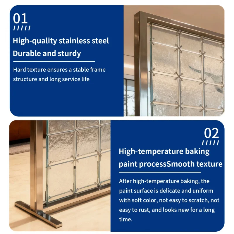 custom.Stainless Steel Frame Glass Screen Divider Living Room Lobby Partition Design Project Metal Partition Wall Divider