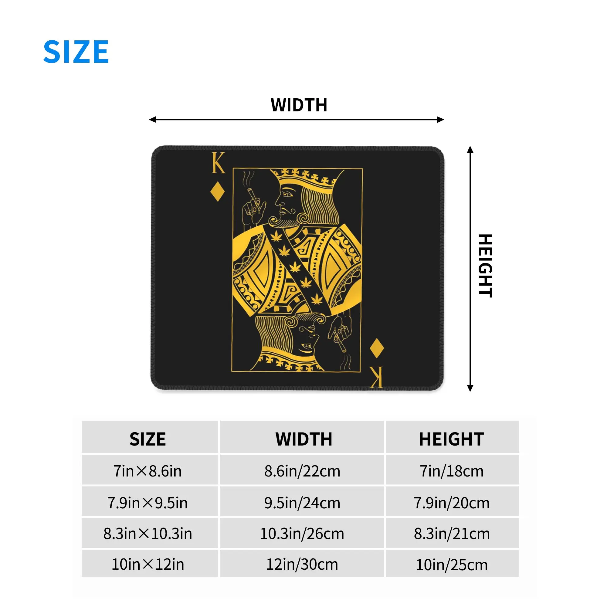 King of Diamonds Black Poker Playing Card Mouse Pad Computer Keyboard Mouse Mat PC Laptop Desk Mat Office Accessories Table Mats