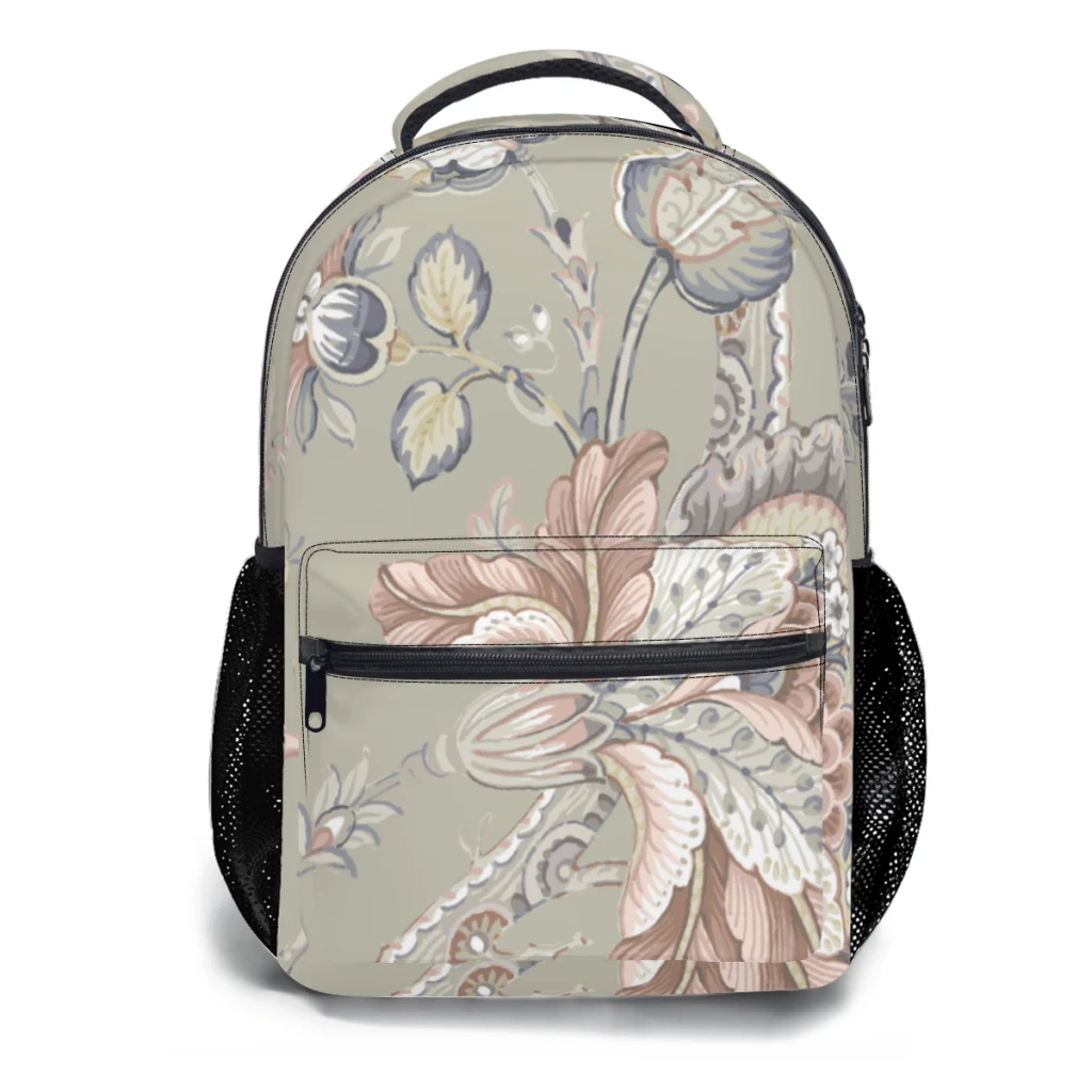 Patrón decorativo de flores y pájaros-2 Mochila escolar para niños Mochila de estudiante de gran capacidad Mochila de estudiante de dibujos animados de 17 pulgadas