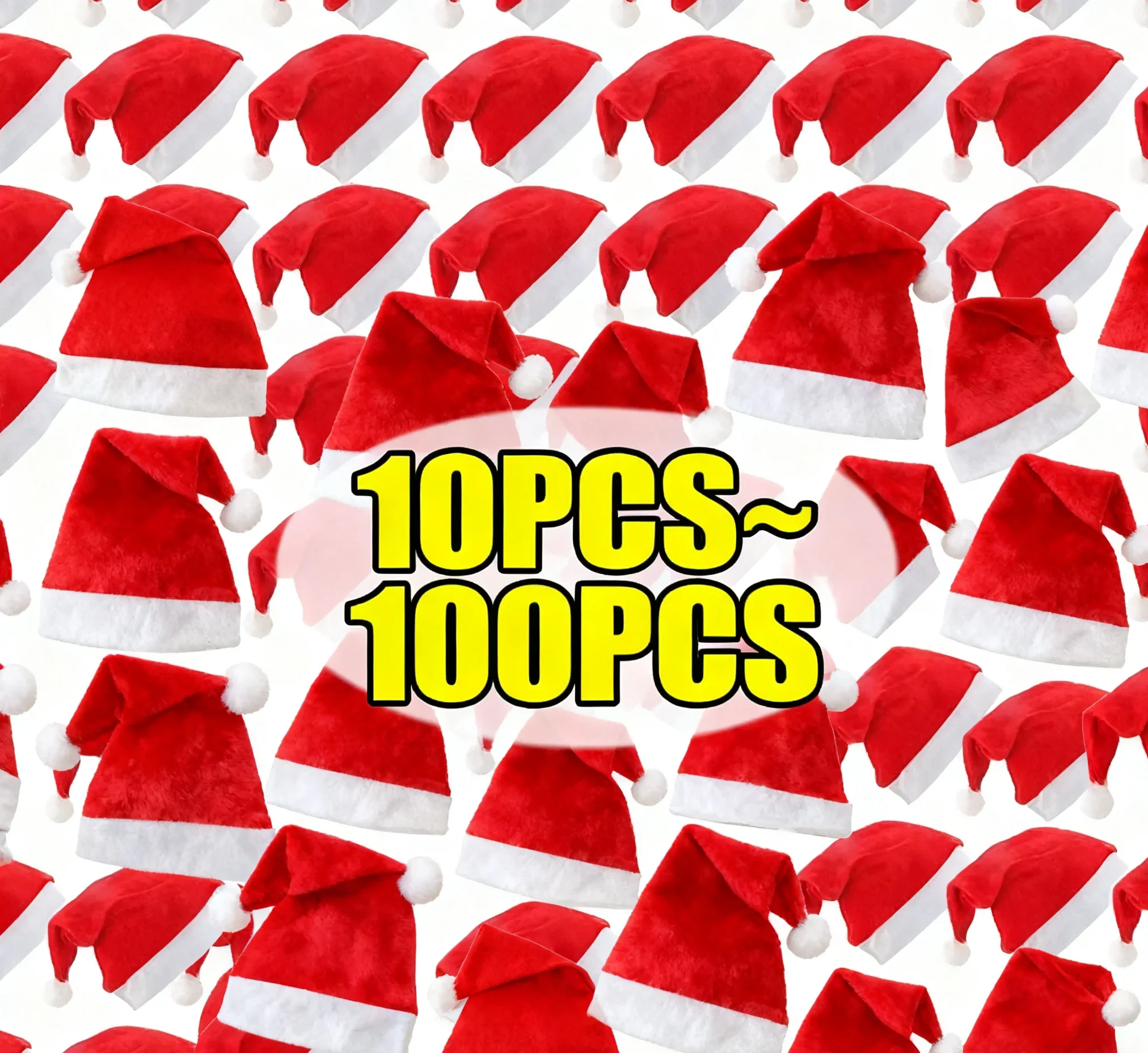 

Merry Christmas Hats Non-woven Santa Claus Hats for Adults Red Xmas Caps Women Men New Year Festival Party Decoration Gifts