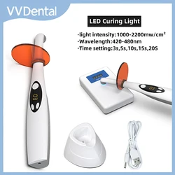VV-fotopolimerizador Dental con luz LED inalámbrica, lámpara de curado de 3 segundos, cabezal de resina, equipo de Odontología, 1800-2200mw/cm²