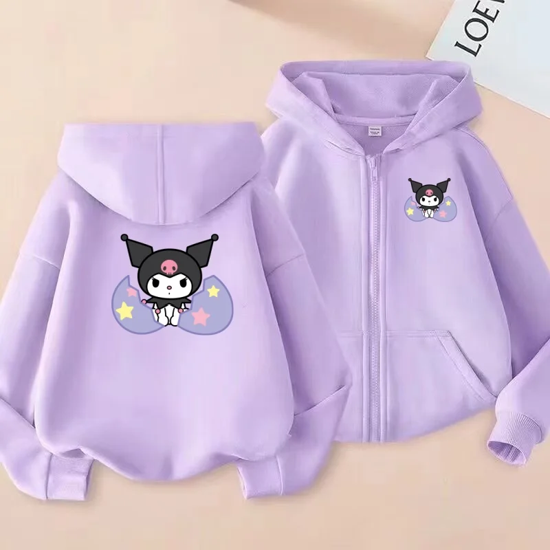 

Children's Sports Jackets, Cute Animated Printed Zipper Jackets and Sweatshirts for Boys and Girls Like Purple, Pink and White