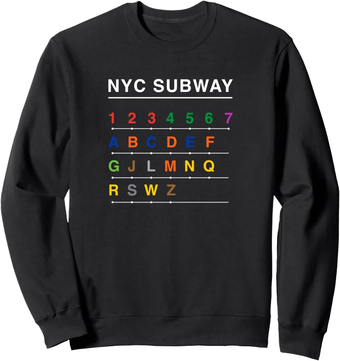 

NYC New York City Subway, Train Graphic Sweatshirt