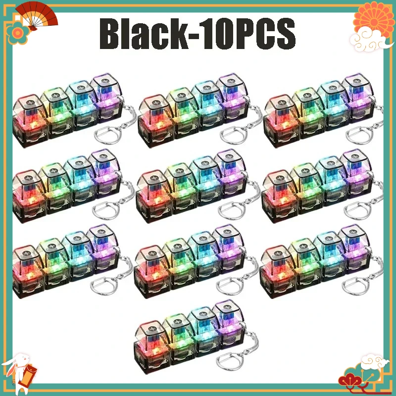 2026Transparent Luminous Keyboard Keychain, Color Changing Flash Press Fidget Toy, Cute Bag Pendant, Stress Relief Gift