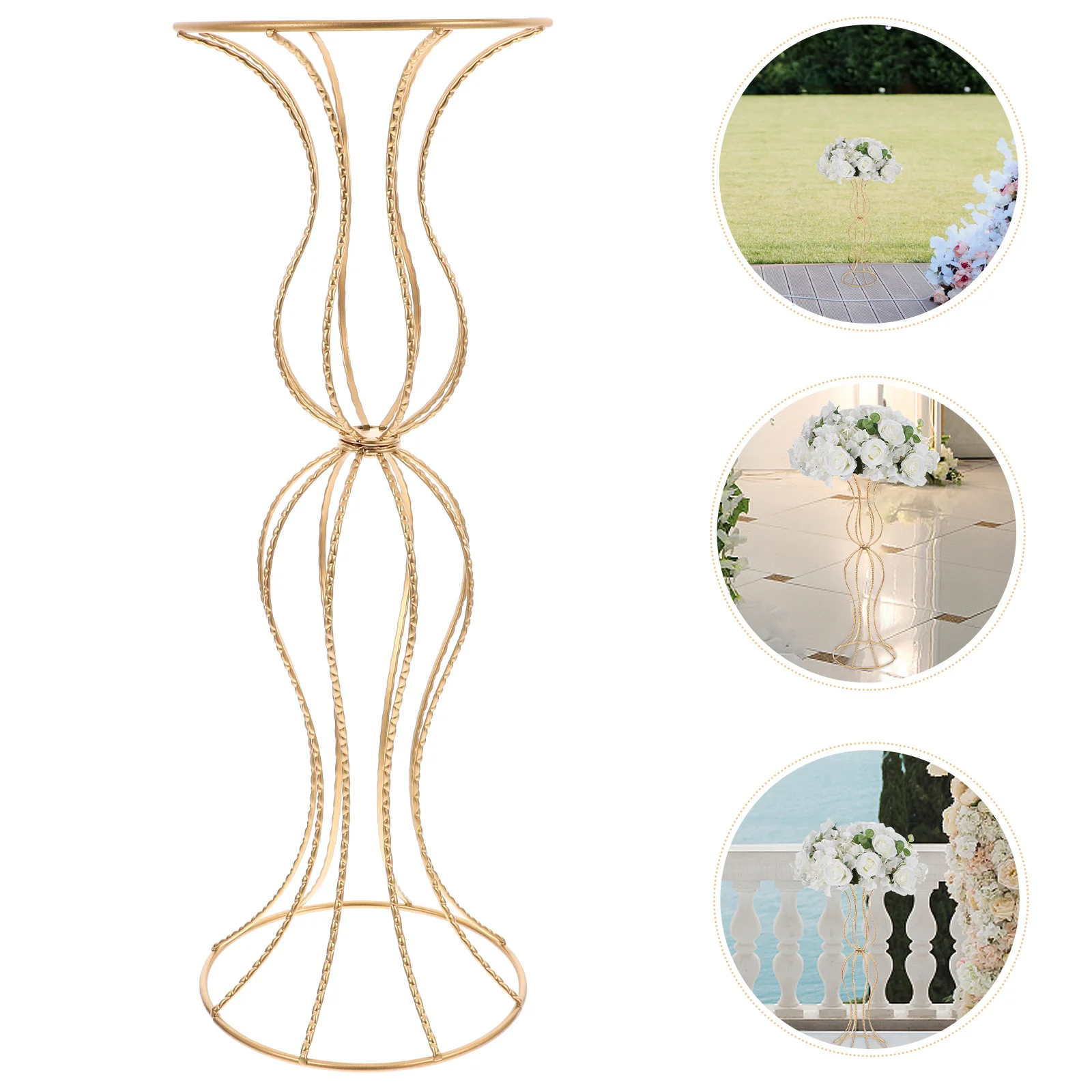 

Metal Vase Flower Stand Wedding Centerpiece Decorative Hollow Vase Home Supplies Artistic Balcony Garden Decoration