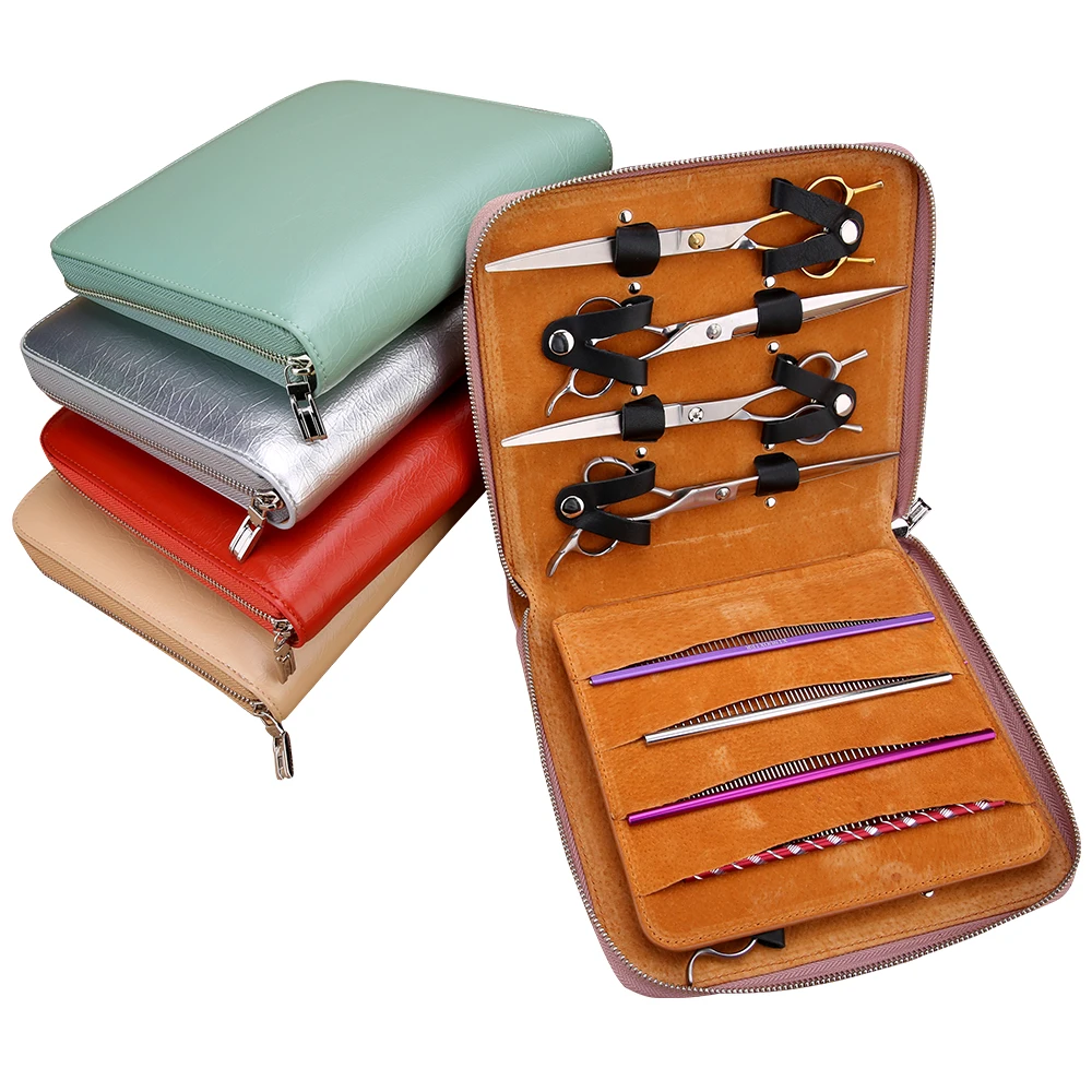 

High Quality Pet Grooming Tools 6 Color 2 Style Scissors Leather Tool Bag
