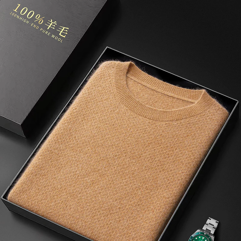 Men's Round-Neck Pullover Short-Sleeved Wool Sweate Spring Summer New Knitwear Solid Color Trend Tops M3073006