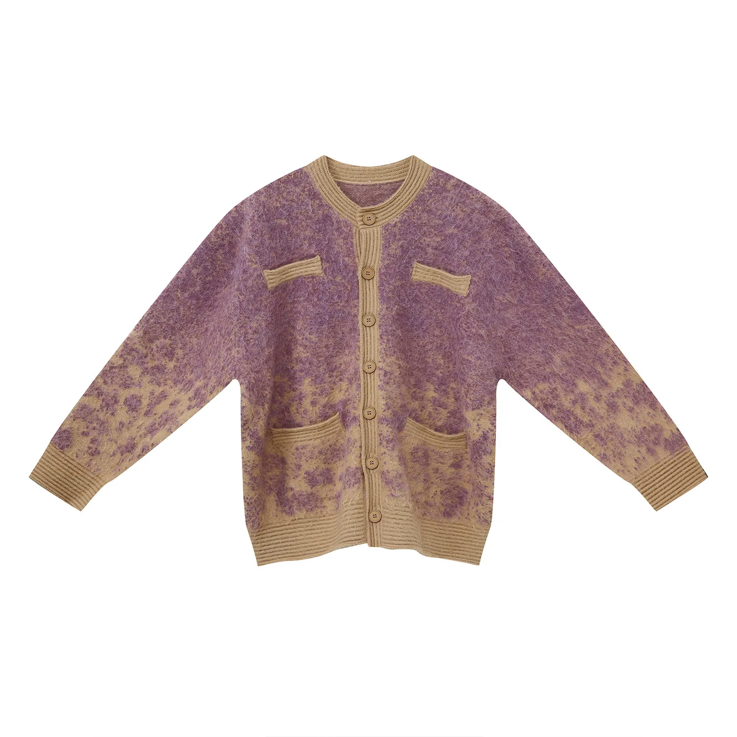 Herren Herbst Neue Kleine Duftende Windzauber Farbe Strickjacke Mantel, Lazy Wind Casual Einreiher Rundhals Strickpullover