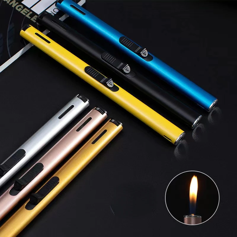 Metal Torch Lighter Candle Barbecue Charcoal Gas Cooker Butane Torch Stove Lighter Kitchen Igniter Gun Lighter Outdoor Tool