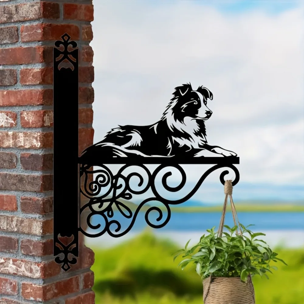 Border Collie Sling Holder, Border Collie Sling Holder, Garden Dog Sling Holder, Garden Decoration, Iron Materials