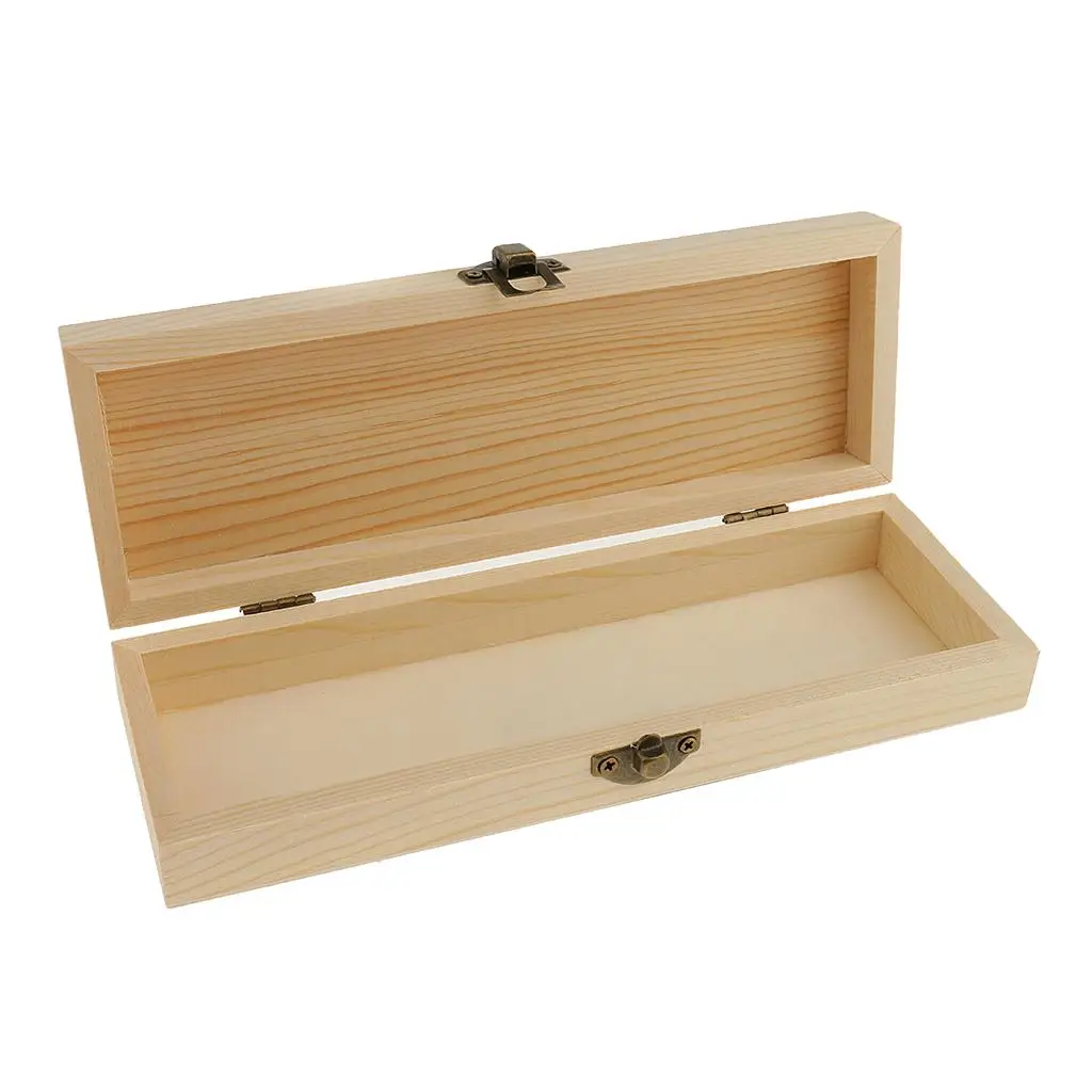 Mini Unpainted Wooden Box for DIY Arts and Crafts Wood Storage Case for Children Educational Toy Projects