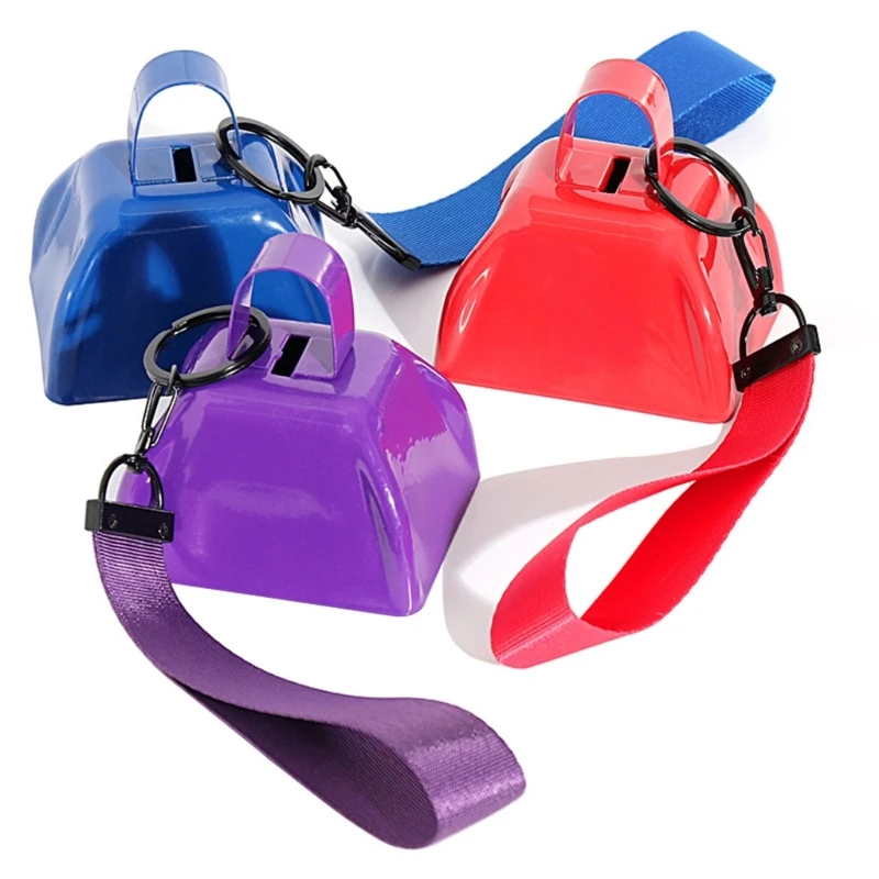 Durability Cowbell with Comfortable Wrist Strap Fun And Loud Cowbell With Rotating Hardware Hook for Sport Event
