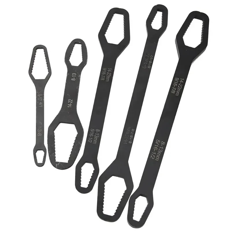 Black Multifunctional Double-Ended Box Wrench 8-22 Hex Solid Screw Nut Tool with Various Diameters for Home Repair image 4