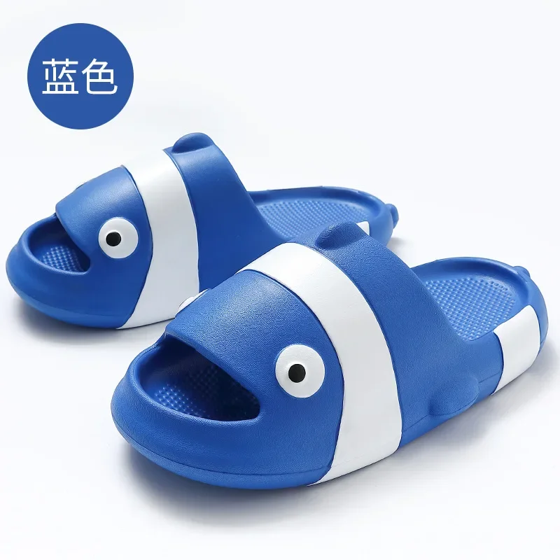 New Style Summer Fish Slippers Mens Fashion Slippers Solid Color Casual Home Shoes Eva Non-slip Shoes Womens Beach Fish Slides