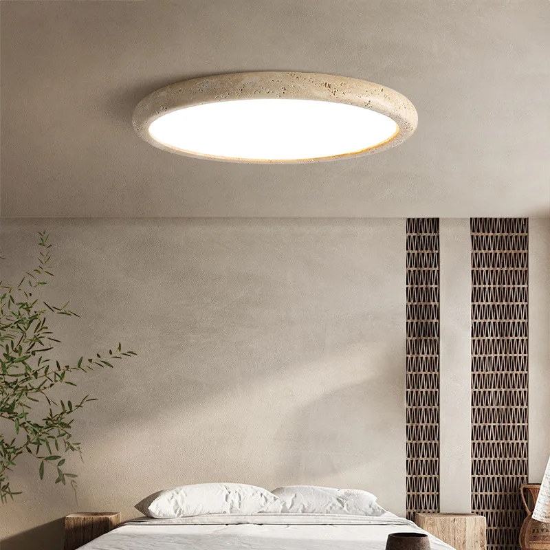 Modern Natural Stone LED Pendant Light Nordic Retro Travertine Chandelier for Dining Room Beside Home Decor Light Fixtures