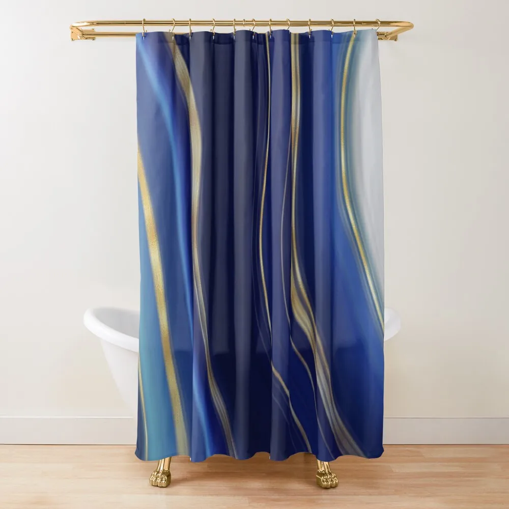 

Agate, Malachite Blue & Gold Geode Shower Curtain For Bathroom Shower Luxury Bathroom Shower Bathroom Accessory Curtain