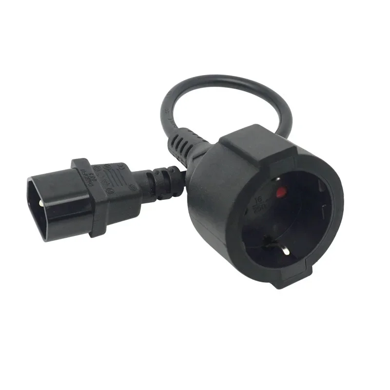 Imagem -02 - Cabo de Extensão Ups Iec 320 C14 Macho para Schuko Cee7 Euro Plug Tomada ac Cabo de Alimentação Pdu 30 Centímetros