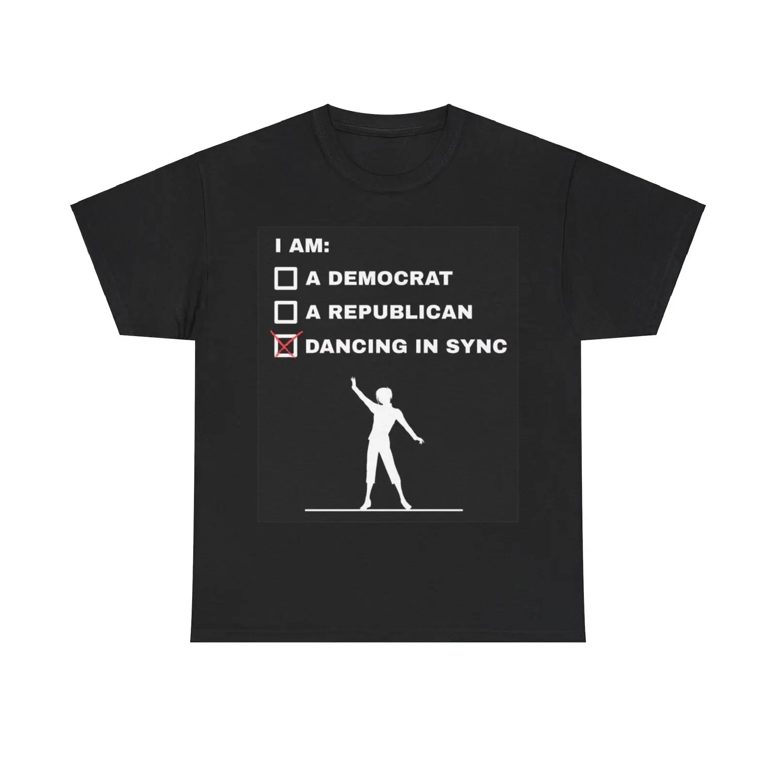 Dancing In Sync T Shirt Democrat or Republican Funny Heavy Cotton