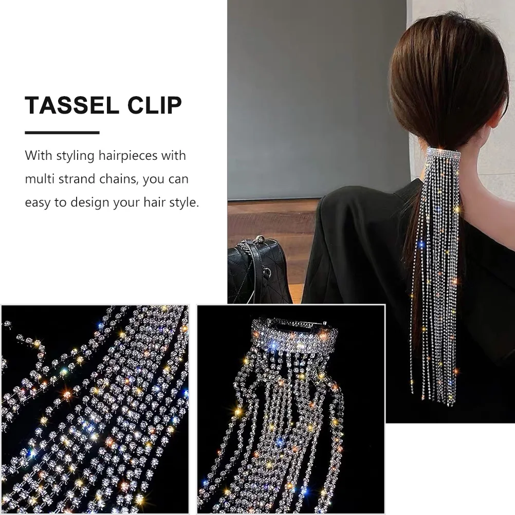 

Flash Clip Extension Ponytail Clips Chain Tassel Dirty Braid Headdress Chinese Style Bride