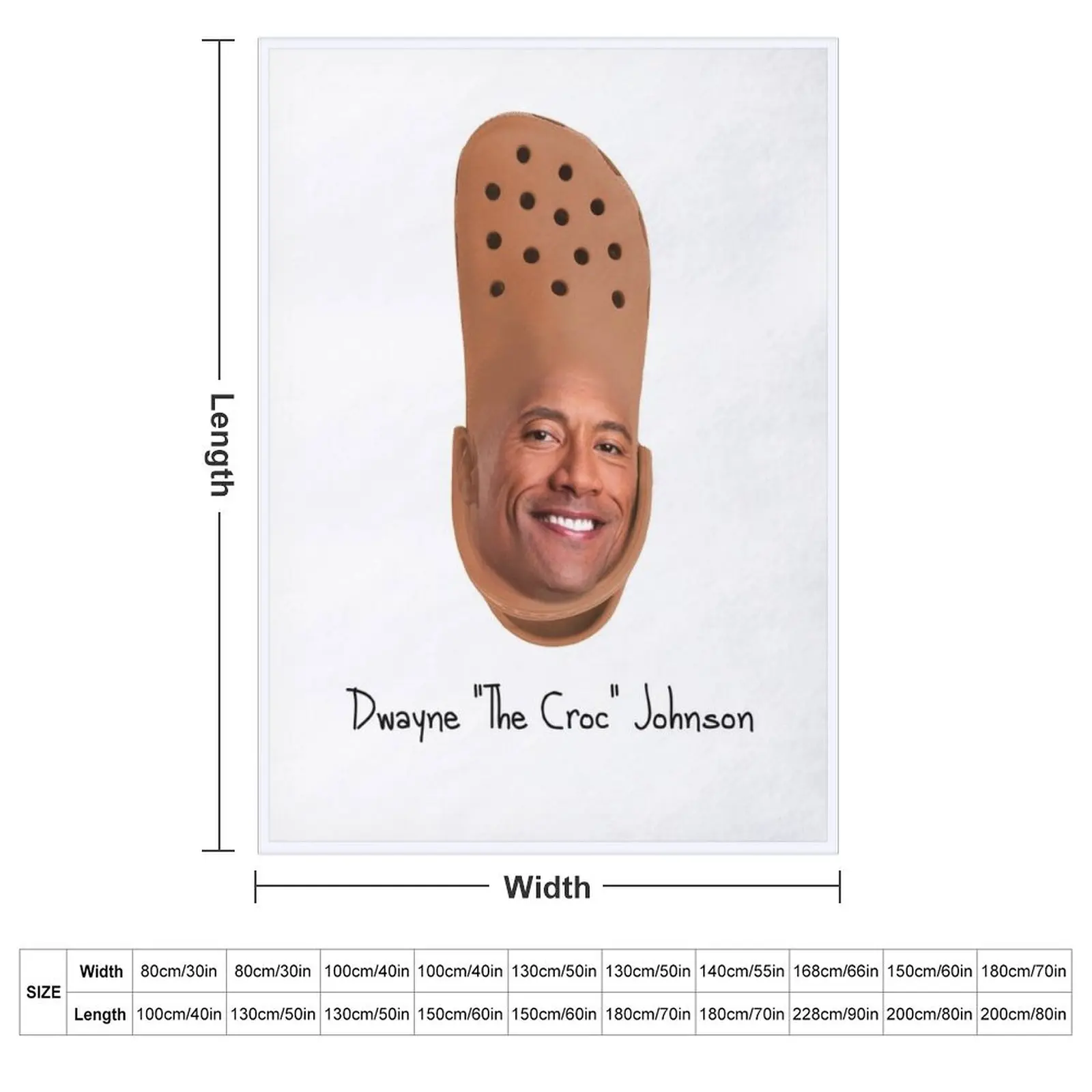 Dwayne The Croc Johnson Throw Blanket couch cozy soft plush fuzzy picnic outdoor blanket