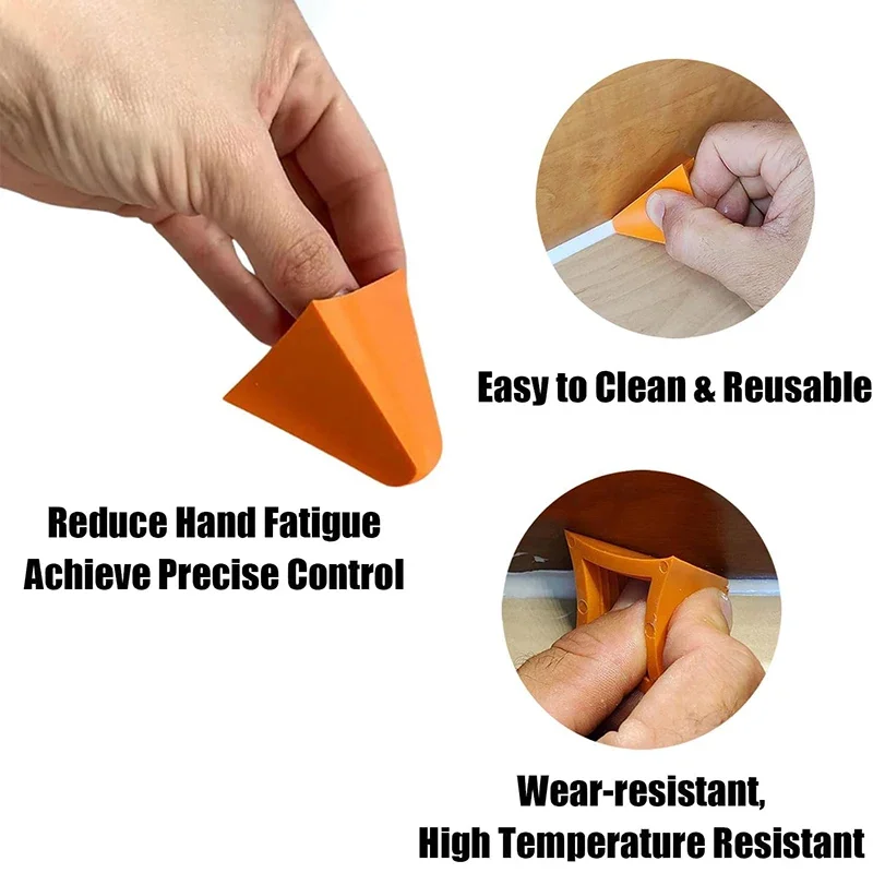 Ferramenta de calafetagem de silicone resistente ao calor, espalhador e raspador de selante reutilizável para azulejos, rejunte de janela e acabamento de costura de cozinha, 2 peças