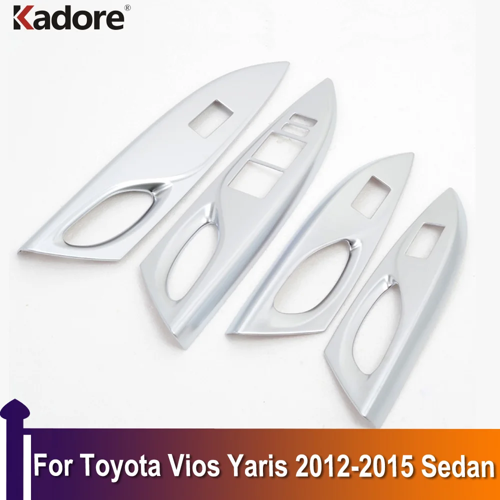 

For Toyota Vios Yaris 2012 2013 2014 2015 Sedan Interior Door Window Lift Switch Cover Trim Armest Panel Car Decoration Matte