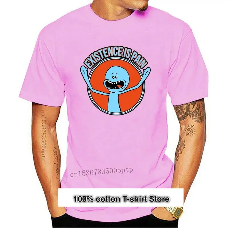 Camiseta divertida para hombre y mujer, camisa divertida de Mr Meeseeks, la existencia es el dolor, novedad