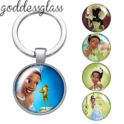 Tiana the Princess and the Frog Photo glass cabochon keychain Bag Car key chain Ring Holder Charms keychains gift