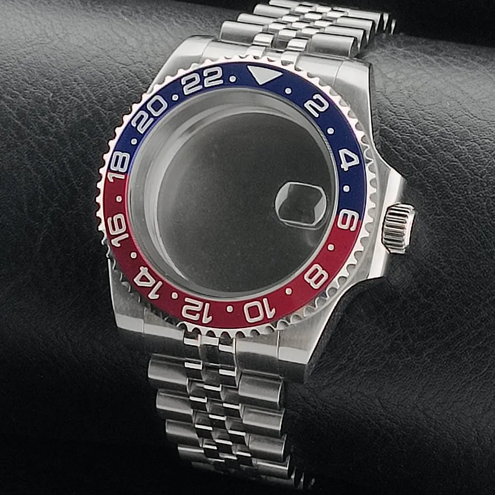 GMT-Uhrengehäuse 40MM Bidirektionale Drehung Saphirglas Passend für NH-34-Uhrwerk Passend für 28,5-29mm Zifferblatt Teile 5Bar Schiebeverschluss – Detail 2