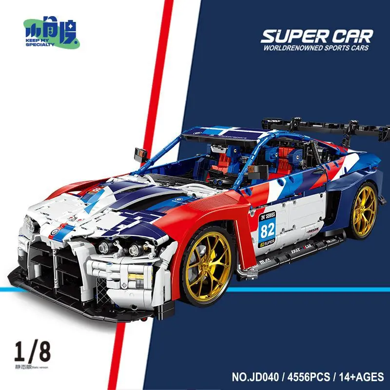 IN STOCK JD040 MOC Technical 1:8 Sports Car M4 Building Blocks Bricks Assembling Model Toys for Boys Best Christmas Gift Set