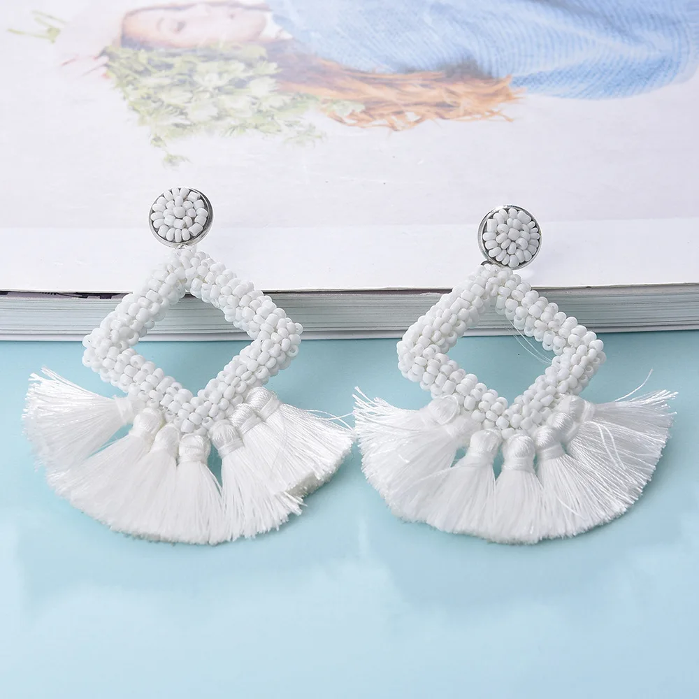 Elegant Fashion Handmade Bride Unusual Wedding Party Statement Jewelry Trend Luxury Design Charm Dangle Drop Earrings For Women