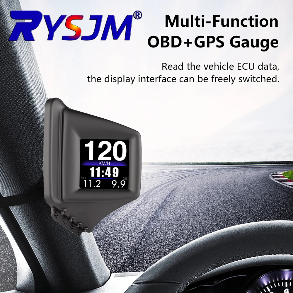 P8 Head UP Display OBD2+GPS On-board Computer RPM Turbo HUD Oil Pressure Water Temp GPS Speedometer Projectors Car Accessories