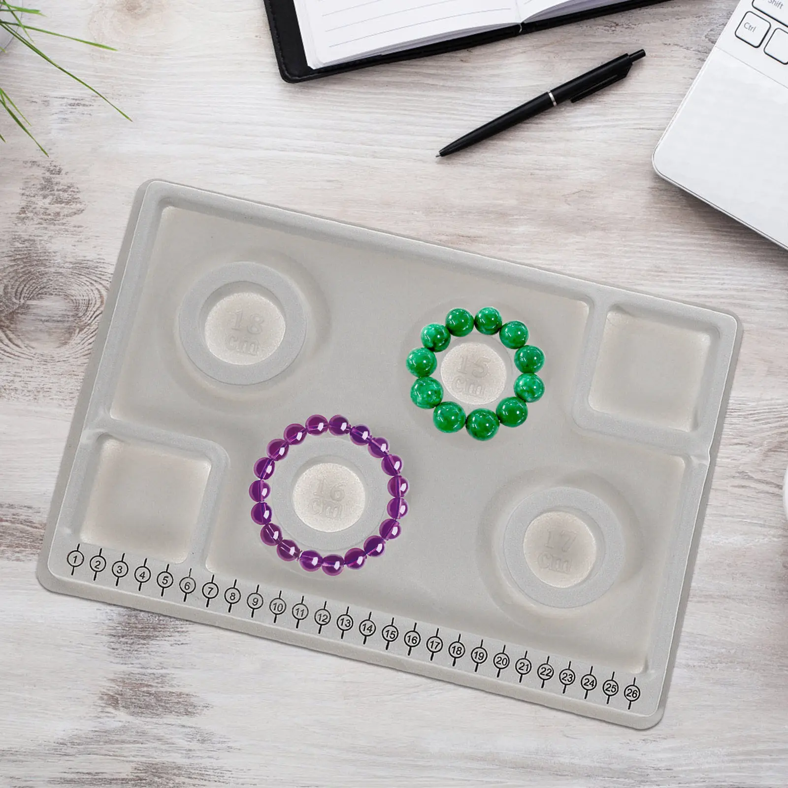 

2Pcs Jewelry Bead Design Board Premium PP Bead Tray for Sorting Stringing Arranging Finishing Necklaces Bracelets Measurement