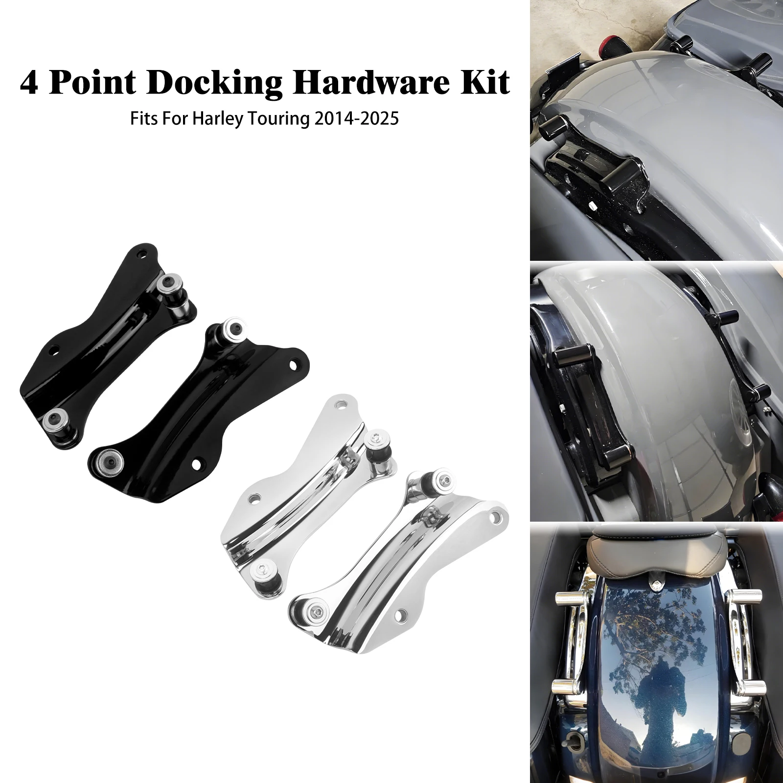 

Motorcycle Detachable Cover 4 Point Docking Hardware Kit For Harley Touring Road Glide FLTRX Street Glide Road King FLHR 14-Up
